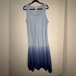 Sleeveless Blue Ombre Dress